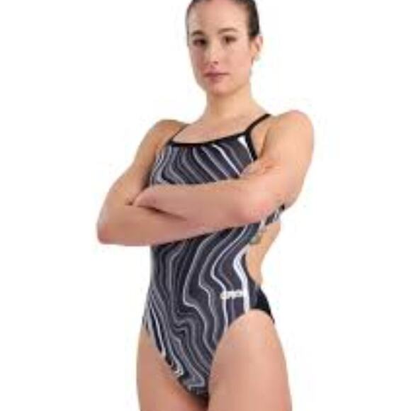 ARENA PERFORMANCE MARBLED WOMEN'S SWIMSUIT CHALLENGE BACK ONE PIECE MAXLIFE 30 - Picture 1 of 8